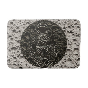 Astronaut auf dem Mond Raum Schwarz & Grau Badematte