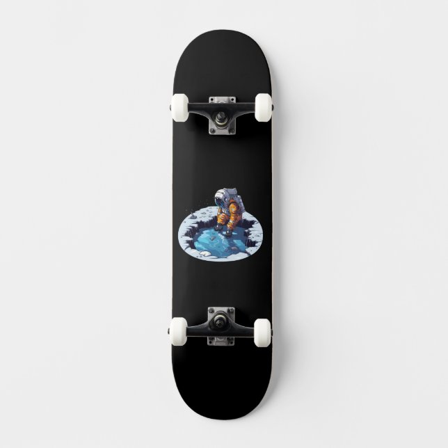Astronaut auf dem Mond Skateboard (Vorderseite)