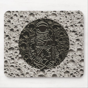 Astronaut auf dem Mond Space Black & Gray Mousepad