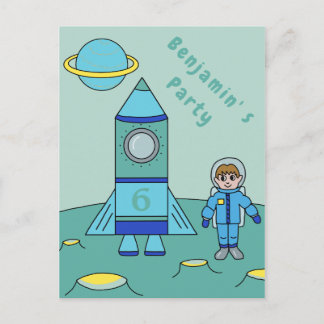 Astronaut auf dem Mond Space Einladung zur Geburts