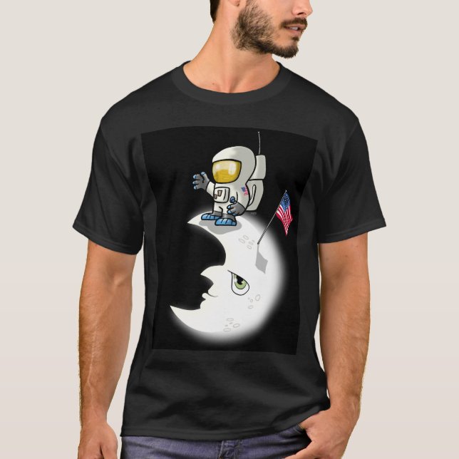 Astronaut auf dem Mond T-Shirt (Vorderseite)