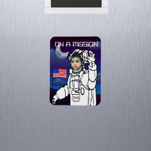 Astronaut auf dem Mond Weltraumjunge Magnet