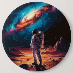 Astronaut auf dem Planeten Button