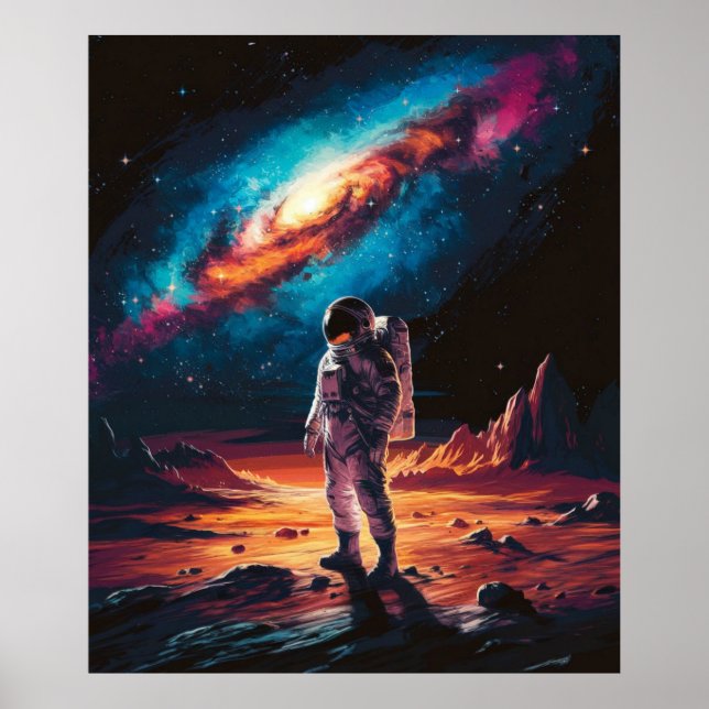 Astronaut auf dem Planeten Poster (Vorne)