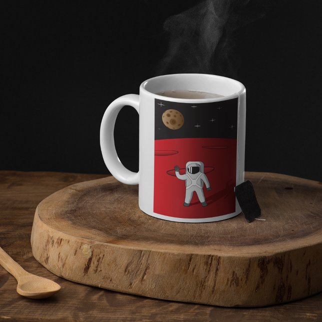 Astronaut auf dem Roten Planeten Mars Space Explor Kaffeetasse (Von Creator hochgeladen)
