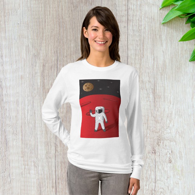 Astronaut auf dem Roten Planeten Mars Space Explor T-Shirt (Von Creator hochgeladen)