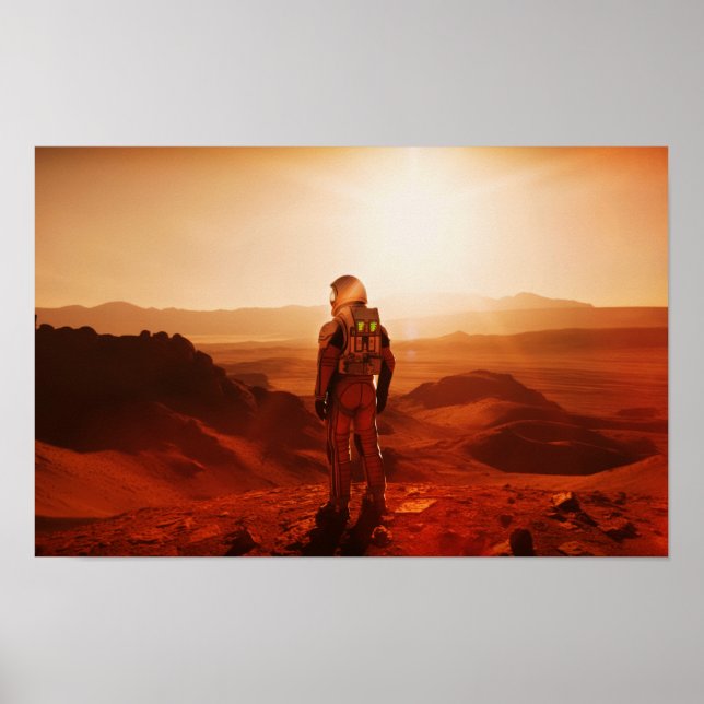 Astronaut auf der Oberfläche der MARS. Der erste M Poster (Vorne)
