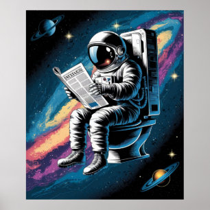 Astronaut auf der Toilette Poster