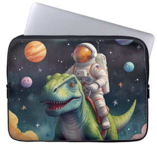 Astronaut auf Dino im Weltraum Laptopschutzhülle