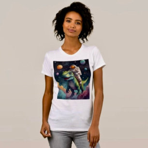 Astronaut auf Dino im Weltraum-T-Shirt  T-Shirt