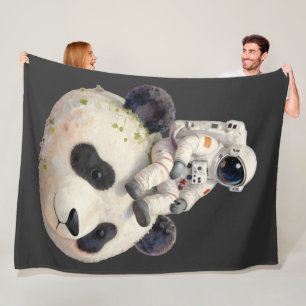 Astronaut auf einem Weltraumpanda Surreal, seltsam Fleecedecke
