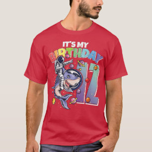 Astronaut auf Hai 12. Geburtstag Junge Mädchen 12  T-Shirt