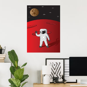 Astronaut auf Mars Poster