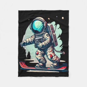 Astronaut auf Snowboard Funny Astronaut Ski On S Fleecedecke