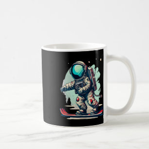 Astronaut auf Snowboard Lustiger Astronaut beim Sk Kaffeetasse