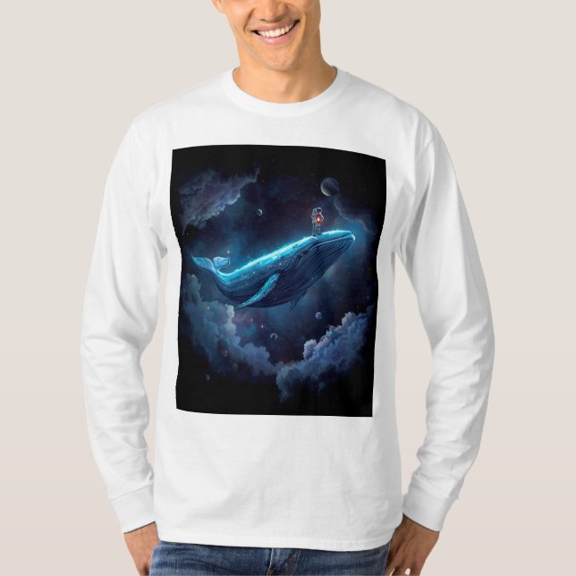 Astronaut auf Wal T-Shirt (Vorderseite)