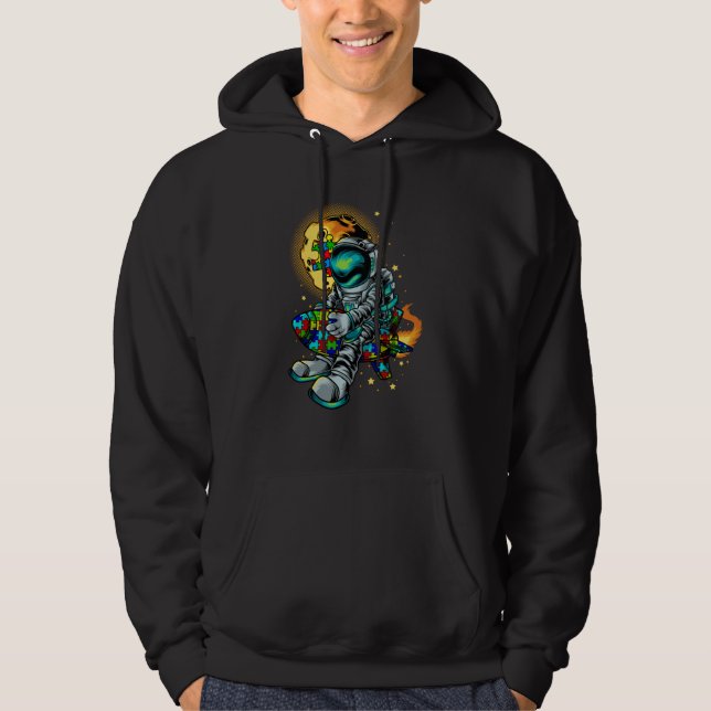 Astronaut Autism Awareness With Autistic Planet Fo Hoodie (Vorderseite)