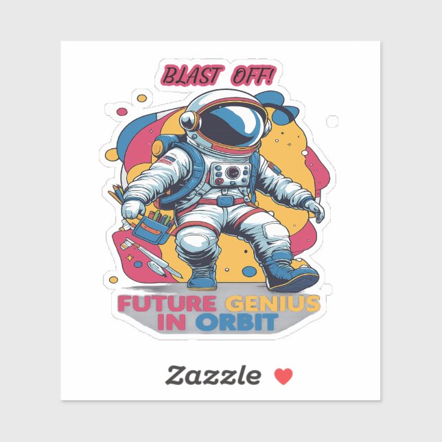 Astronaut Back-to-School "Future Genius in Orbit"  Aufkleber (Blatt)