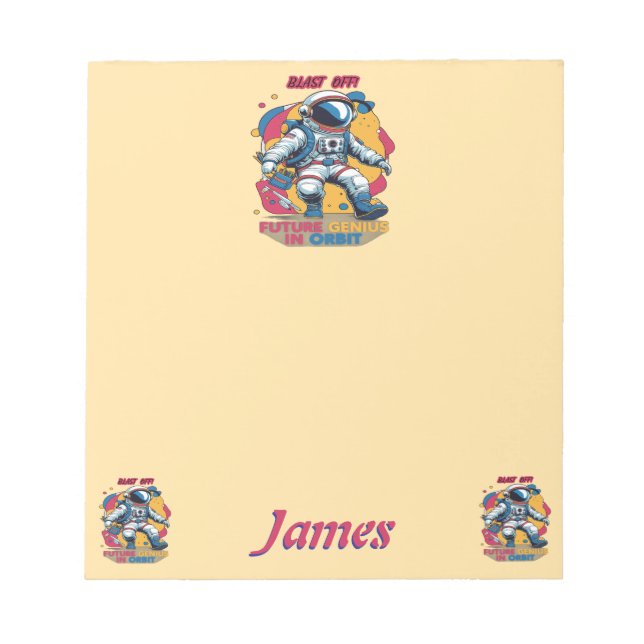 Astronaut Back-to-School "Future Genius in Orbit"  Notizblock (Vorderseite)