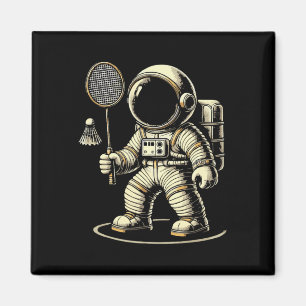 Astronaut Badminton Player Shuttle 2 Magnet