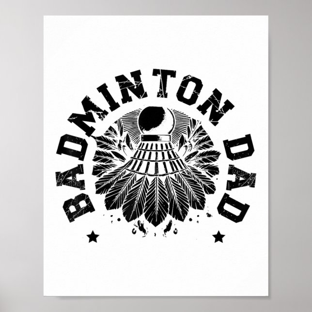 Astronaut Badminton Player Shuttle  Poster (Vorne)