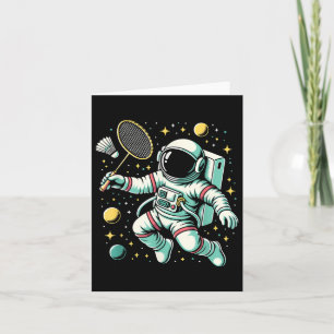 Astronaut Badminton Player Shuttle Sport Karte