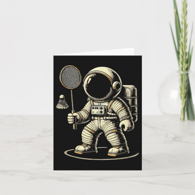 Astronaut Badminton Spieler Shuttle  Karte (Vorderseite)