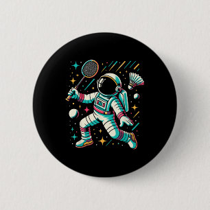 Astronaut Badminton Spieler Shuttle Sport Button
