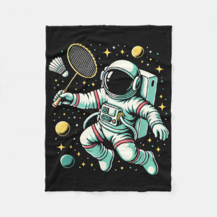 Astronaut Badminton Spieler Shuttle Sport Fleecedecke