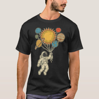 Astronaut Baloons Planeten Astronomie Fan Universu T-Shirt