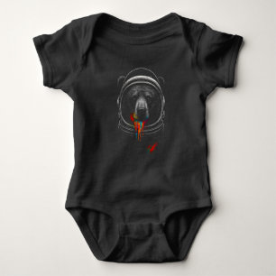 Astronaut Bär mit Neonfarbe tropft Kosmische Tier Baby Strampler