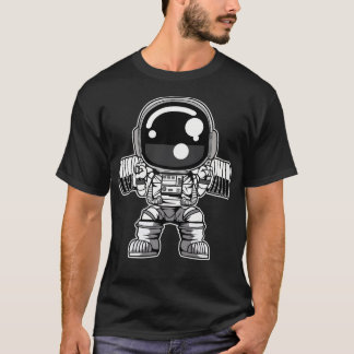 Astronaut Barbell Body Builder T-Shirt