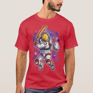 Astronaut Baseball Batch Player Team Weltraum T-Shirt
