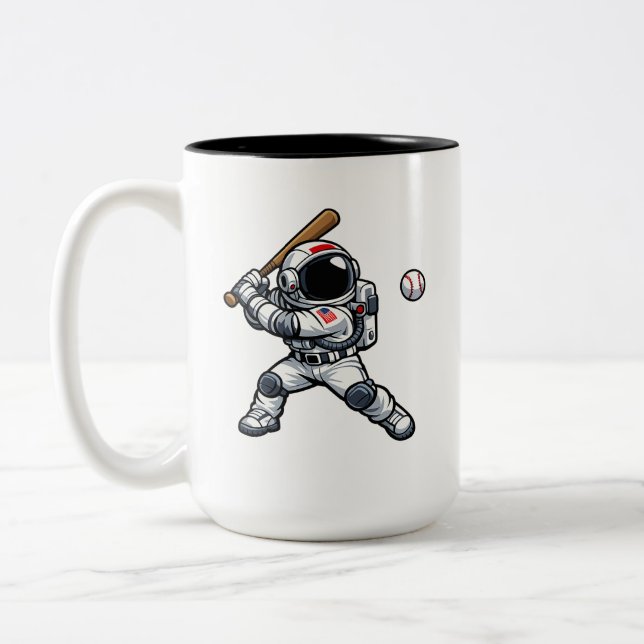 Astronaut Baseball Zweifarbige Tasse (Links)