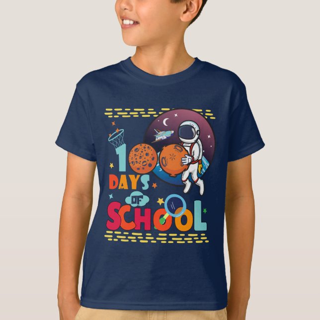 Astronaut Basketball spielen für Schule T-Shirt (Vorderseite)