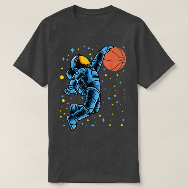 Astronaut Basketball Spieler im Planet Space Coach T-Shirt (Design vorne)