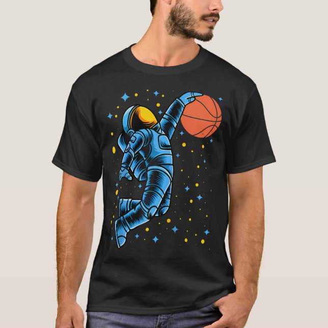 Astronaut Basketball-Spieler in Planet Space Coach T-Shirt (Vorderseite)