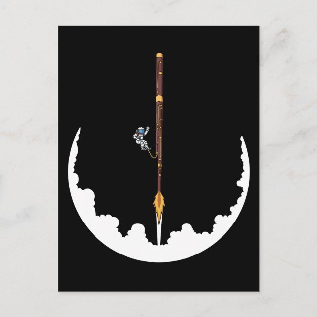 Astronaut Bassoonist Jazz Music Ohrts Bassoon Postkarte (Vorderseite)