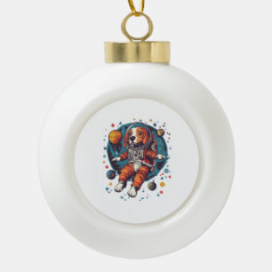 Astronaut Beagle � Weltraum-Erkundungshund Keramik Kugel-Ornament