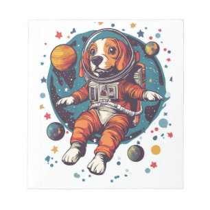 Astronaut Beagle � Weltraum-Erkundungshund Notizblock