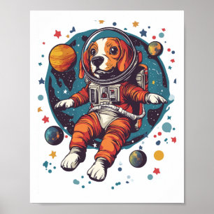 Astronaut Beagle � Weltraum-Erkundungshund Poster