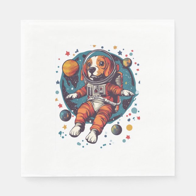 Astronaut-Beagle - WeltraumExplorer-Hund Serviette (Vorderseite)