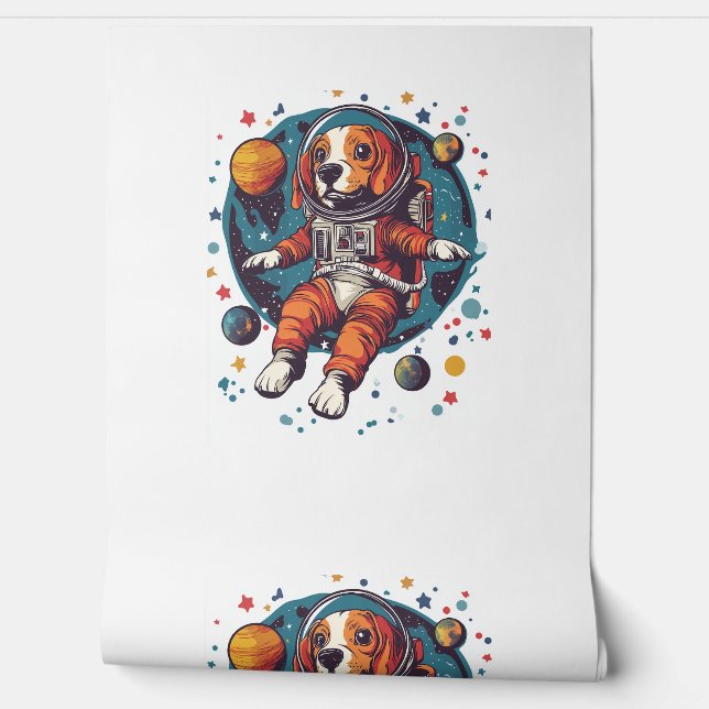 Astronaut-Beagle - WeltraumExplorer-Hund Tapete (Abrollen)