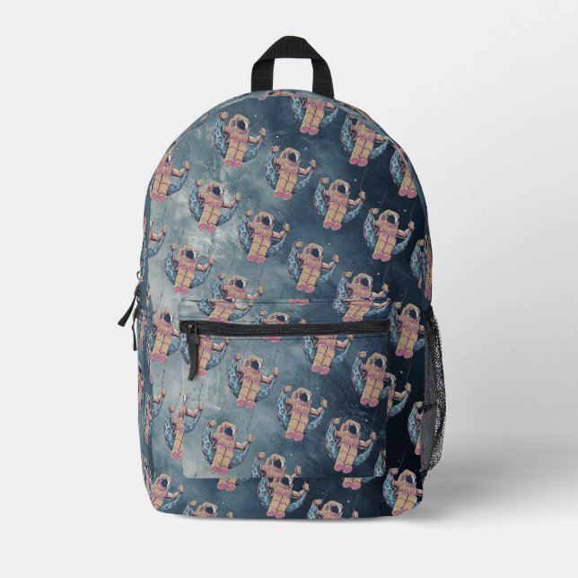 Astronaut Bedruckter Rucksack (Vorderseite)