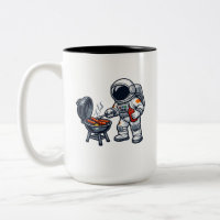 Astronaut beim Grillen