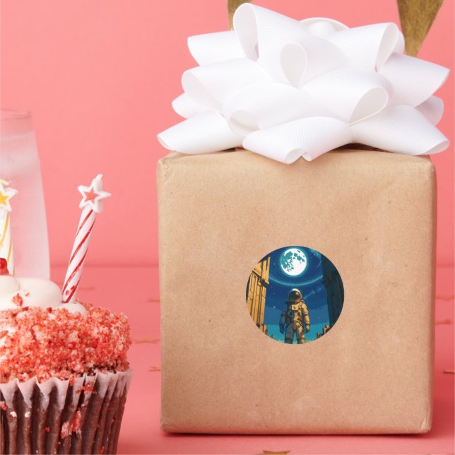 Astronaut Beneath the Celestial Gate Runder Aufkleber (Party)