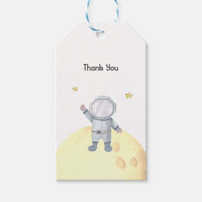 Astronaut Birthday Vielen Dank Tag Geschenkanhänger (Vorderseite)