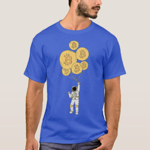 Astronaut Bitcoin Balloon Stock Trading Prem T-Shirt