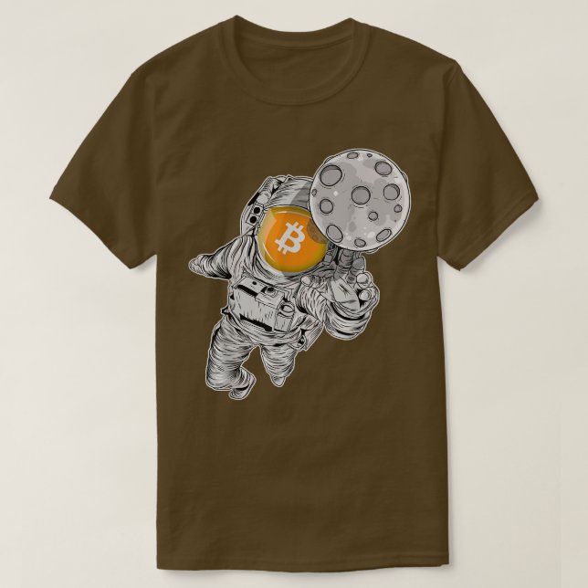 Astronaut Blockchain Crypto Bitcoin BTC T-Shirt (Design vorne)
