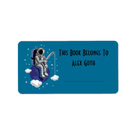 Astronaut Book Label Custom Name Adressaufkleber